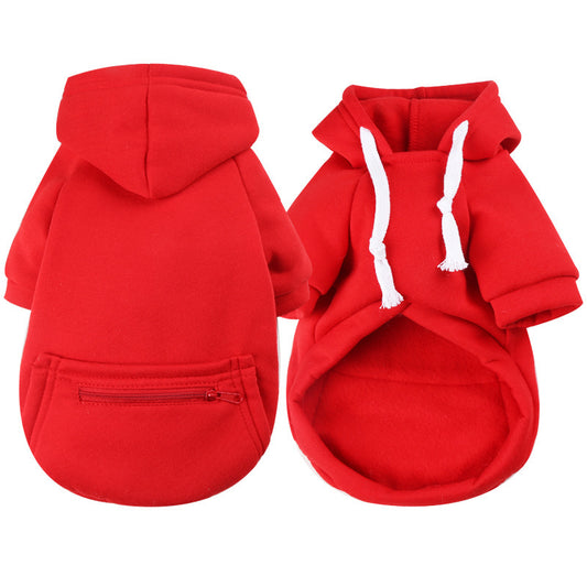 Autumn Winter Dog Zipper Pocket Cat Sweater Outfit
