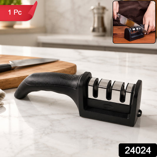 3 Stage Manual Knife Sharpener Tool For Steel And Ceramic Knives Kitchen (1 Pc)